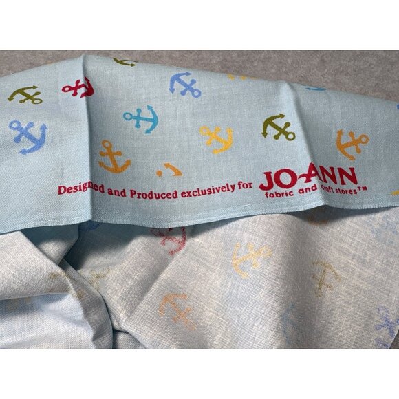 Joann 18x22" Cotton Fabric Colorful Anchor Pattern Sewing Quilting - Picture 3 of 5